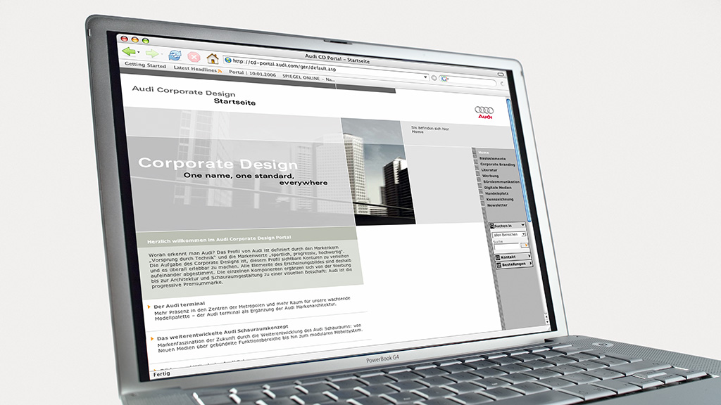 AUDI corporate design portal site